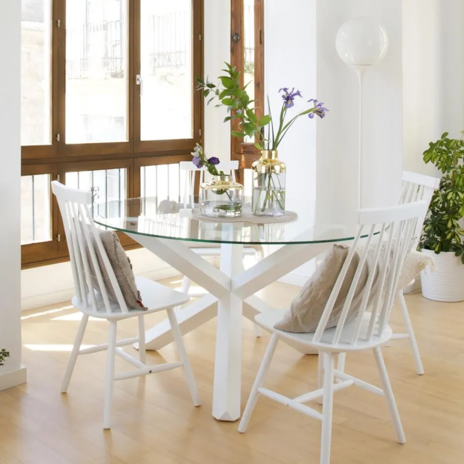 Banak Mesas De Comedor Y Salón*Carot Blanco Pincelado