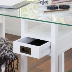 Banak Mesas De Escritorio Y Estudio*Damet Blanco Pincelado
