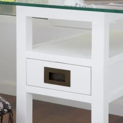 Banak Mesas De Escritorio Y Estudio*Damet Blanco Pincelado