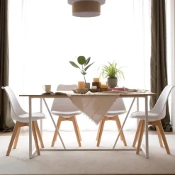 Banak Mesas De Comedor Y Salón*Foster Roble Light/Lacado Blanco