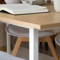 Banak Mesas De Comedor Y Salón*Foster Roble Light/Lacado Blanco