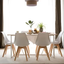 Banak Mesas De Comedor Y Salón*Foster Roble Light/Lacado Blanco