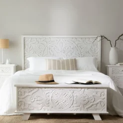 Banak Cabeceros De Madera*Indira Blanco Brushed