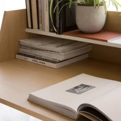 Banak Mesas De Escritorio Y Estudio*Matisse Roble Light/Lacado Blanco