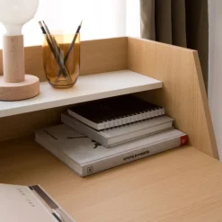 Banak Mesas De Escritorio Y Estudio*Matisse Roble Light/Lacado Blanco