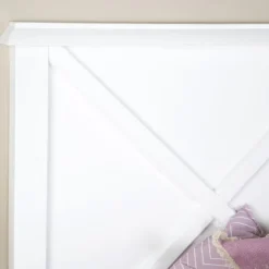 Banak Cabeceros De Madera*Niza Blanco Pincelado